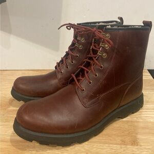 UGG Mens Kirkson Waterproof Cordovan Leather Boots Wool Linec Sz 14